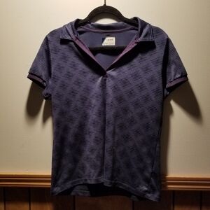 🍭IZOD Golf collar patterned quarter buttoned top